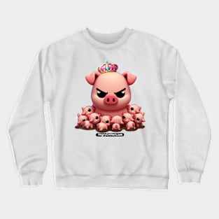 Angry Critters - Mother Pig with Piglets Crewneck Sweatshirt